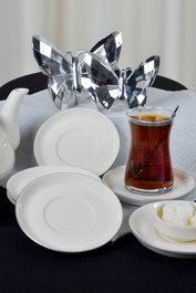 Hermia Rüya Platin Juego de 6 platos de porcelana de 12 cm